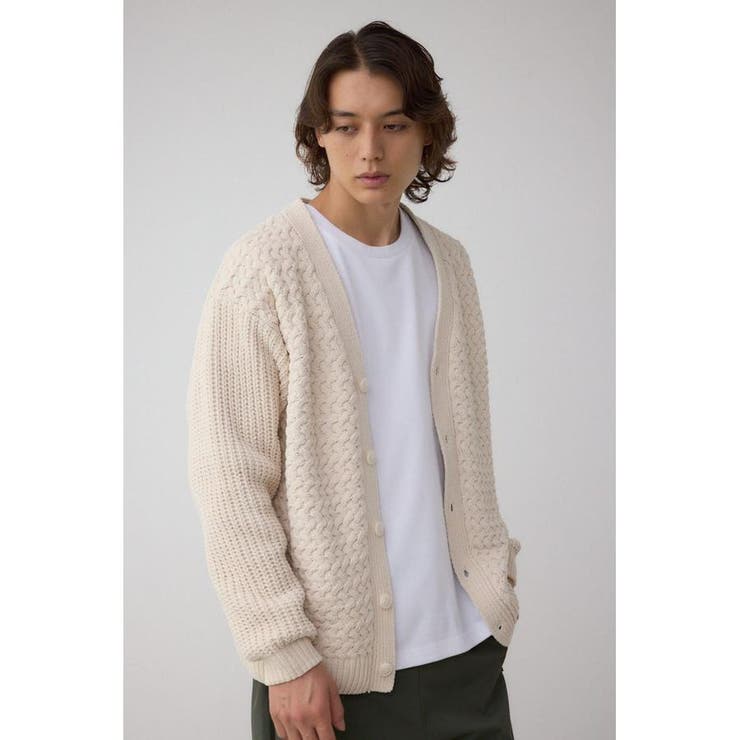 バスケット編みマットモールカーディガン | AZUL BY MOUSSY | 詳細画像3 