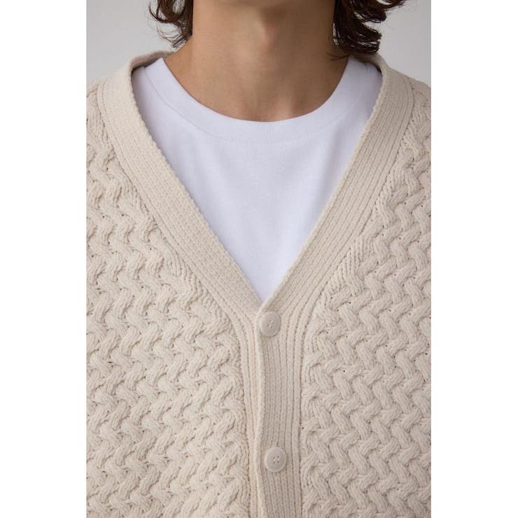 バスケット編みマットモールカーディガン | AZUL BY MOUSSY | 詳細画像8 