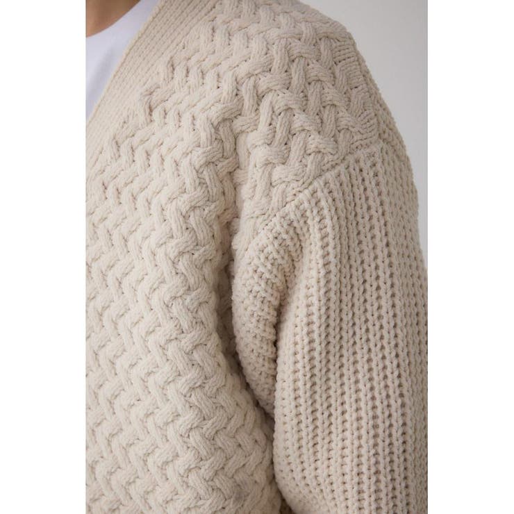 バスケット編みマットモールカーディガン | AZUL BY MOUSSY | 詳細画像9 