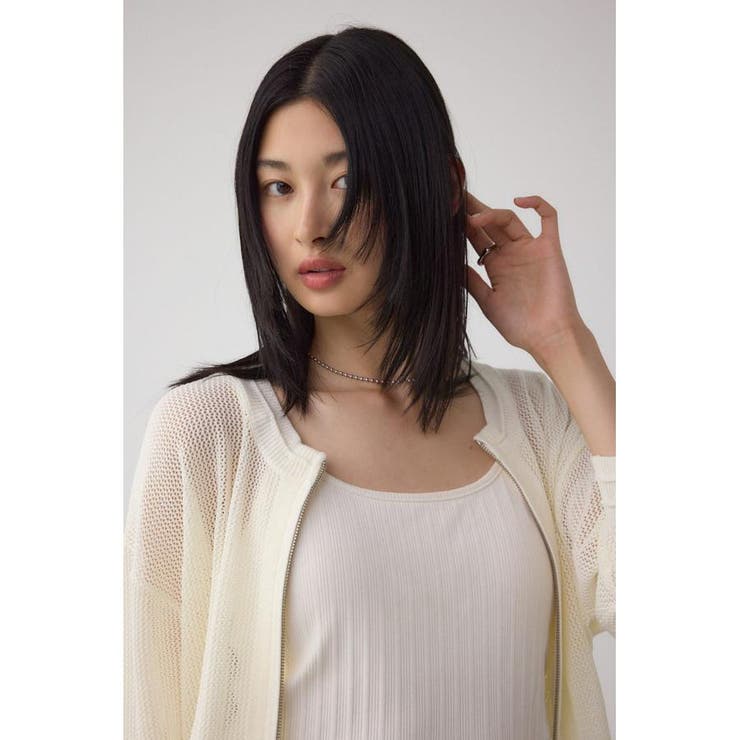 Wジップメッシュニットカーディガン | AZUL BY MOUSSY | 詳細画像2 