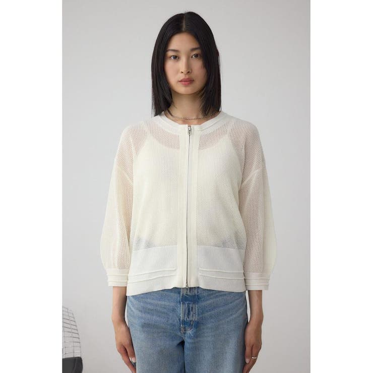 Wジップメッシュニットカーディガン | AZUL BY MOUSSY | 詳細画像5 