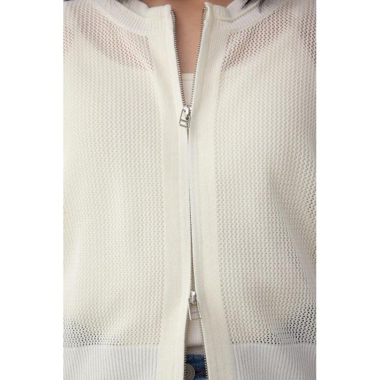 Wジップメッシュニットカーディガン | AZUL BY MOUSSY | 詳細画像9 