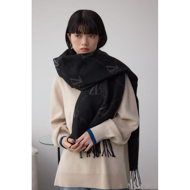 BLK | AZモノグラム柄ストール | AZUL BY MOUSSY