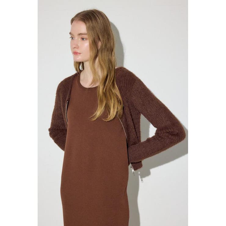 Wジップシャギーカーデセットニットワンピース | AZUL BY MOUSSY | 詳細画像18 