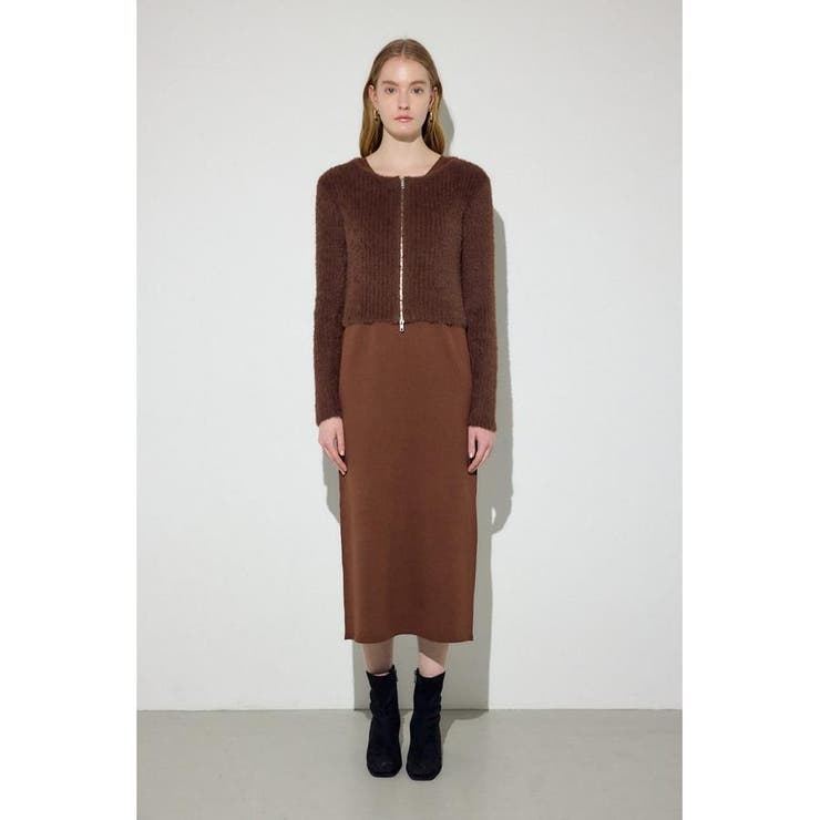 Wジップシャギーカーデセットニットワンピース | AZUL BY MOUSSY | 詳細画像19 