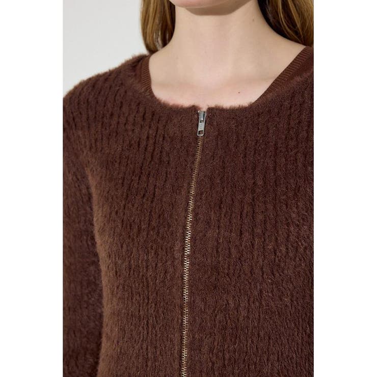 Wジップシャギーカーデセットニットワンピース | AZUL BY MOUSSY | 詳細画像22 