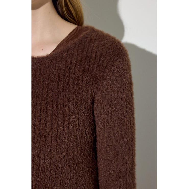 Wジップシャギーカーデセットニットワンピース | AZUL BY MOUSSY | 詳細画像23 