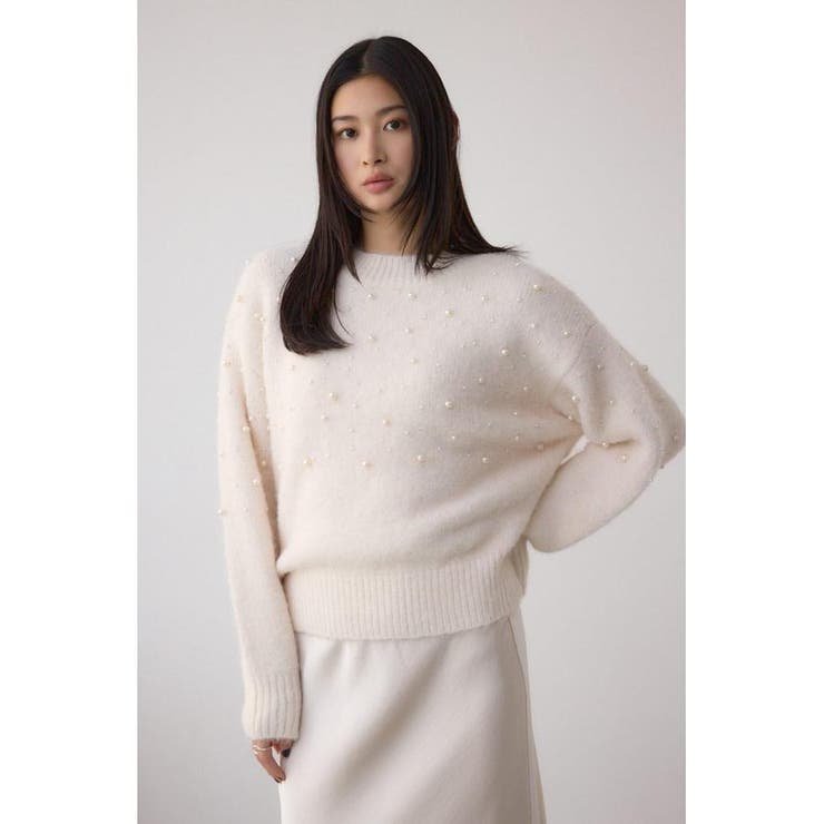 パールビジューニットトップス | AZUL BY MOUSSY | 詳細画像2 