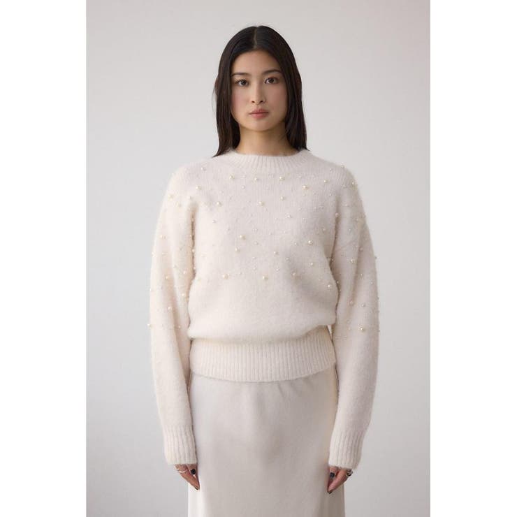 パールビジューニットトップス | AZUL BY MOUSSY | 詳細画像4 