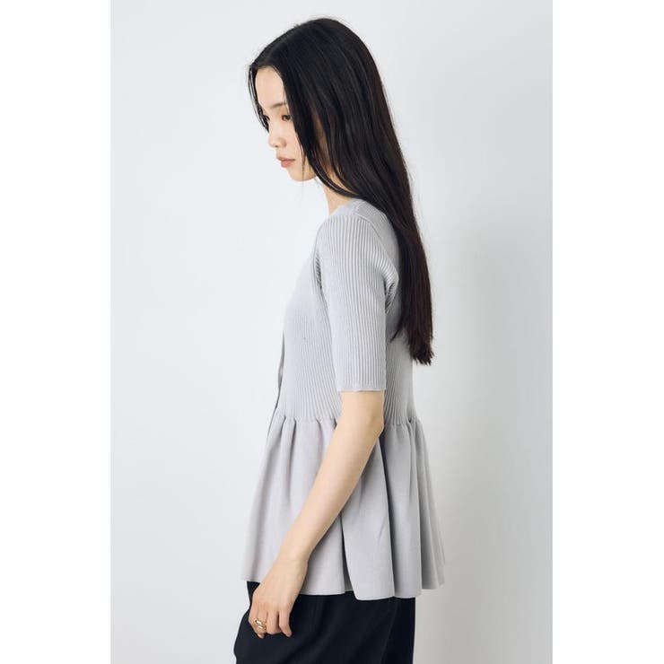 ペプラム5分袖ニットカーディガン | AZUL BY MOUSSY | 詳細画像20 