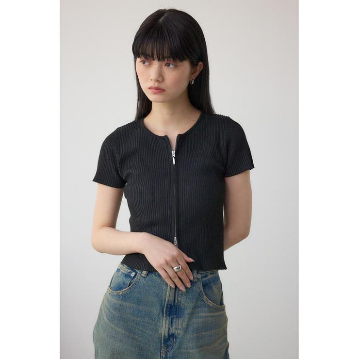 Wジップショートスリーブ配色リブプルオーバー | AZUL BY MOUSSY | 詳細画像13 