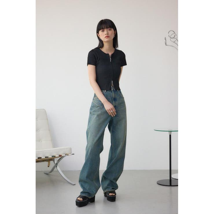 Wジップショートスリーブ配色リブプルオーバー | AZUL BY MOUSSY | 詳細画像14 