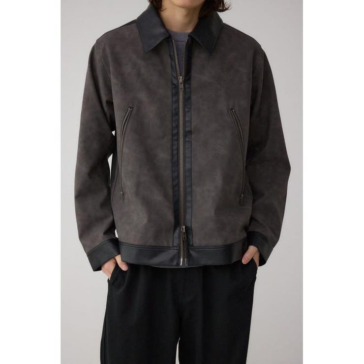 柄BLK5 | 切替合皮ブルゾン | AZUL BY MOUSSY