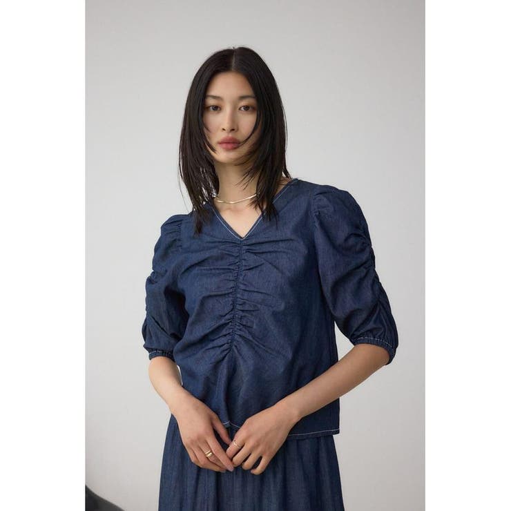 フロントギャザースリーブブラウス | AZUL BY MOUSSY | 詳細画像13 