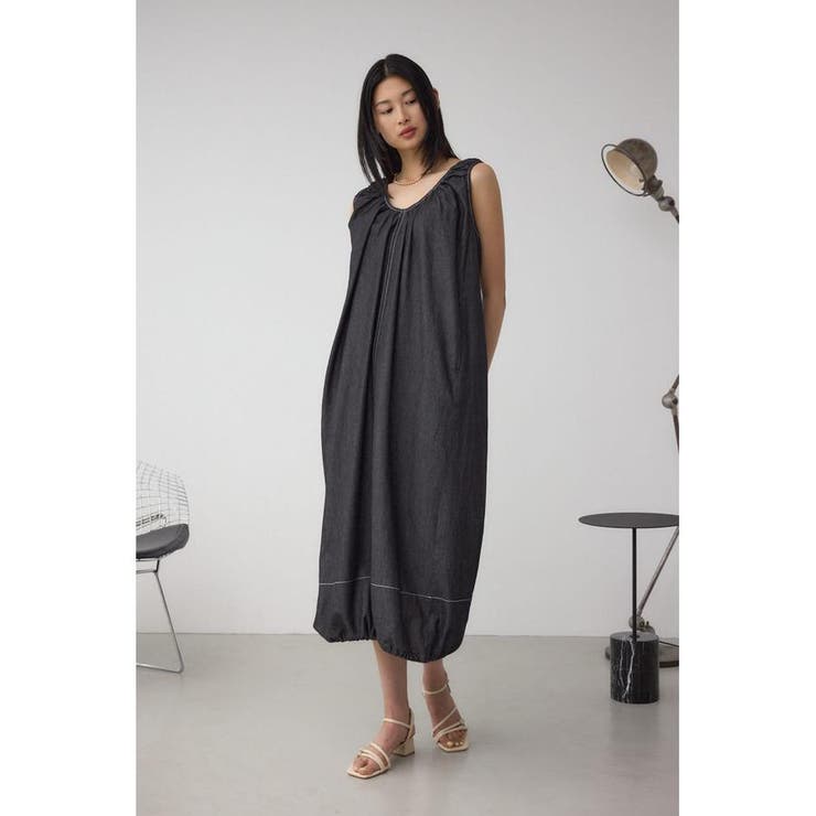 前後2WAYバルーンギャザーワンピース | AZUL BY MOUSSY | 詳細画像3 