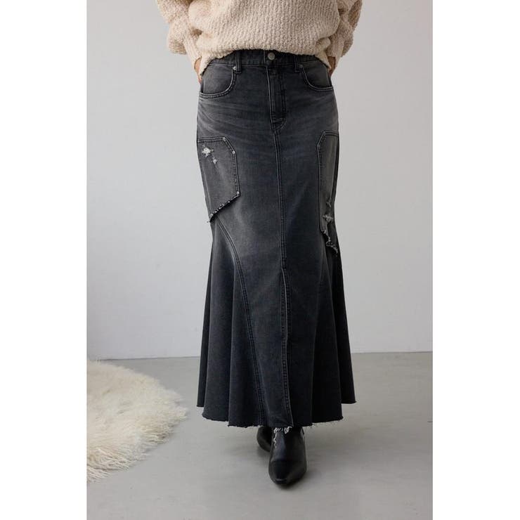 AZUL DENIM ダメージマーメイドスカート | AZUL BY MOUSSY | 詳細画像1 