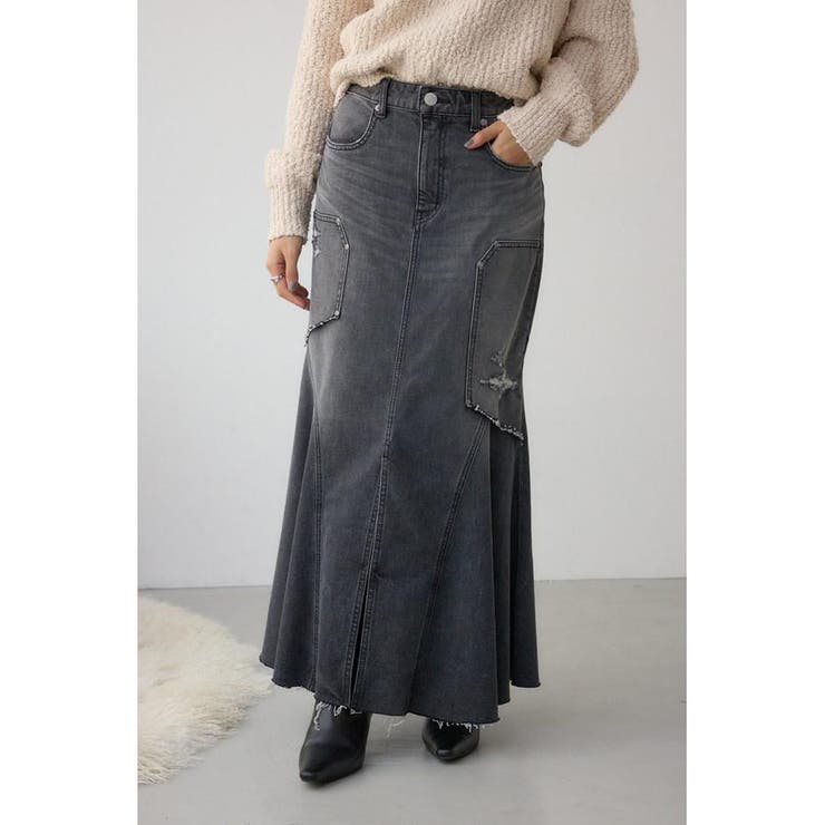 AZUL DENIM ダメージマーメイドスカート | AZUL BY MOUSSY | 詳細画像2 