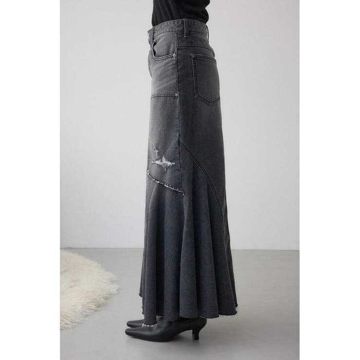 AZUL DENIM ダメージマーメイドスカート | AZUL BY MOUSSY | 詳細画像6 