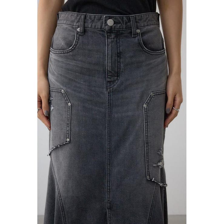 AZUL DENIM ダメージマーメイドスカート | AZUL BY MOUSSY | 詳細画像8 