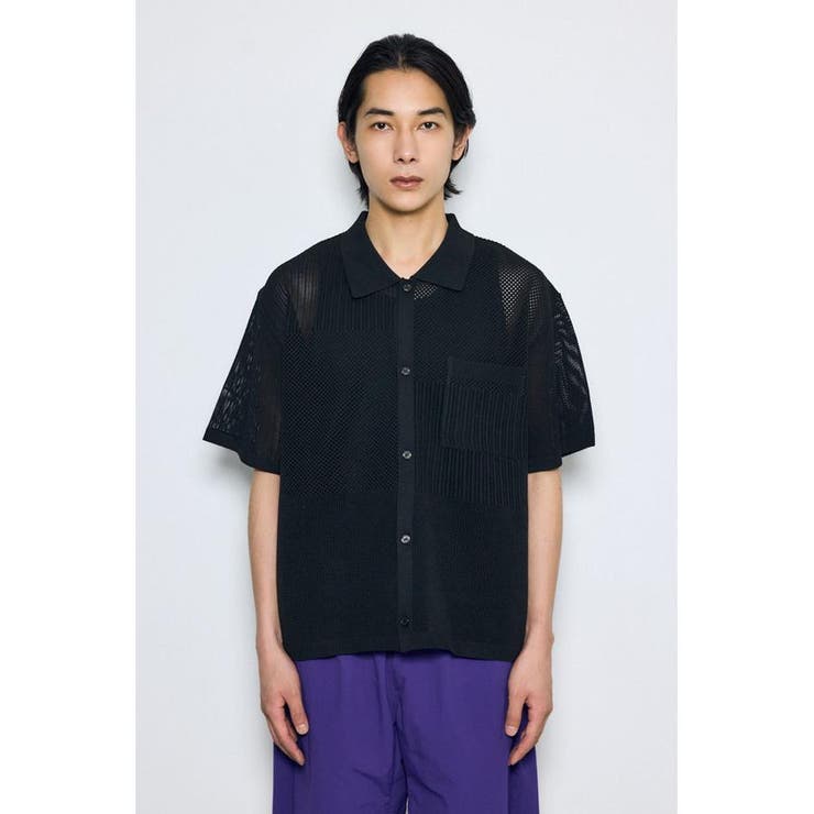 編地切替ニットシャツ | AZUL BY MOUSSY | 詳細画像15 