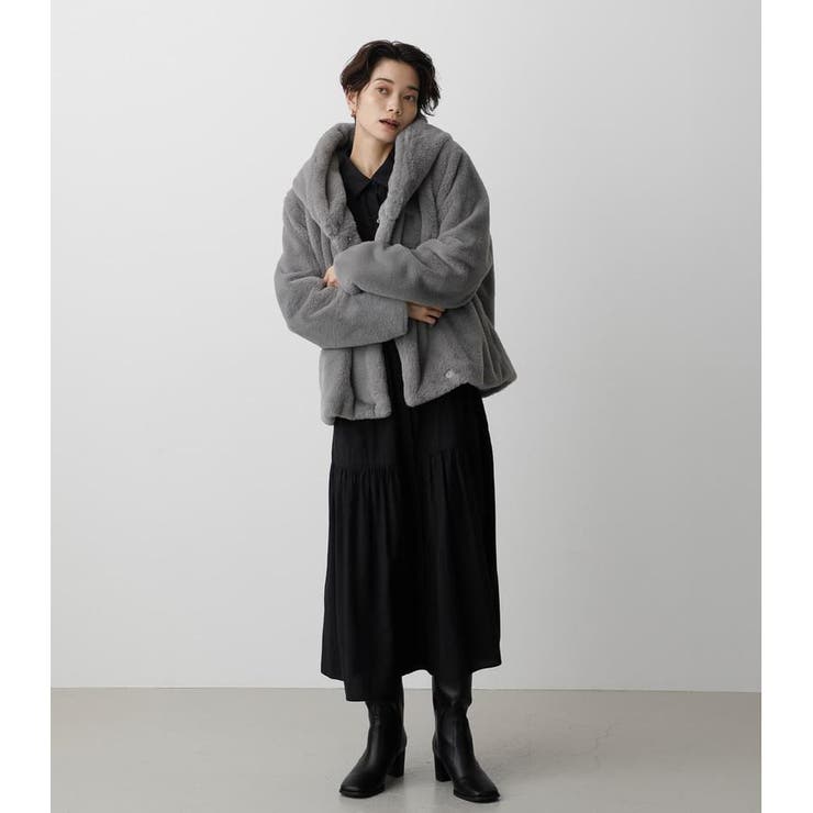 FLUFFY HOODIE SHORT COAT | AZUL BY MOUSSY | 詳細画像34 