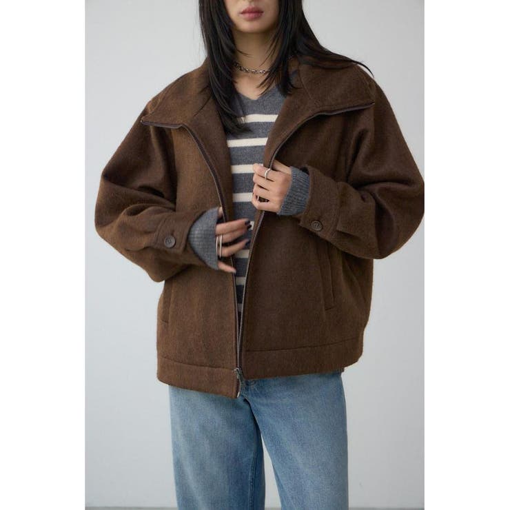 BRN | シャギースタンドコート | AZUL BY MOUSSY