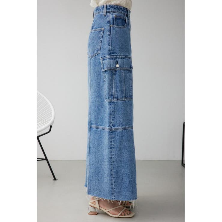 ケミカルウォッシュロングカーゴスカート | AZUL BY MOUSSY | 詳細画像18 