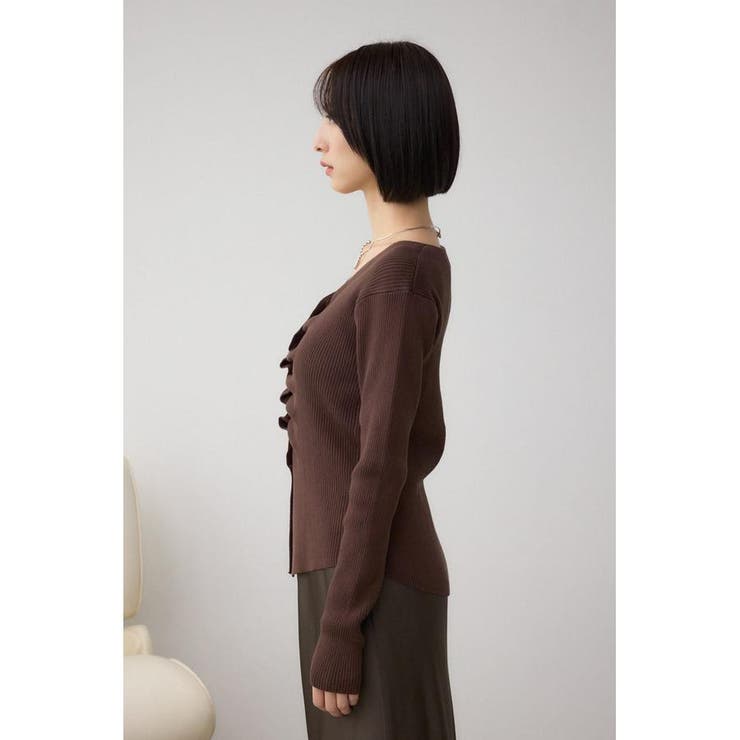 フロントギャザーVネックニット[品番：AZLW0023865]｜AZUL BY MOUSSY