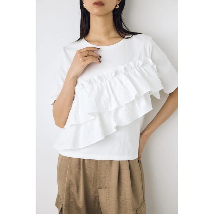 フリルデザインカットトップス | AZUL BY MOUSSY | 詳細画像1 