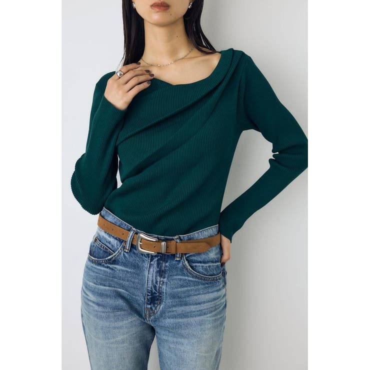 ドレープ長袖ニットトップス | AZUL BY MOUSSY | 詳細画像11 