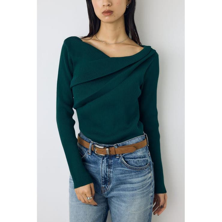 ドレープ長袖ニットトップス | AZUL BY MOUSSY | 詳細画像12 
