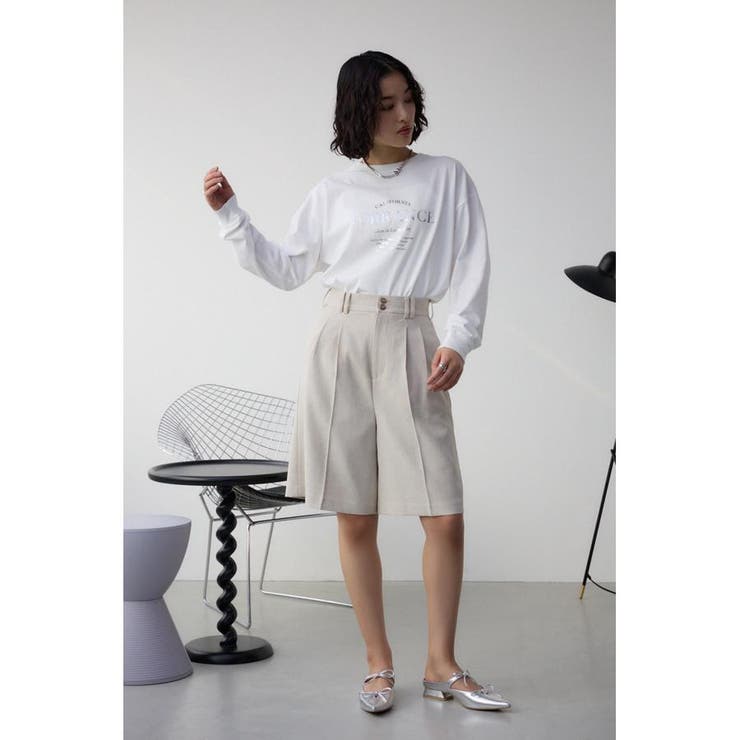 再入荷のおすすめ最新情報 ポリエステルリネンミックスハーフパンツ[品番：AZLW0023231 パンツ