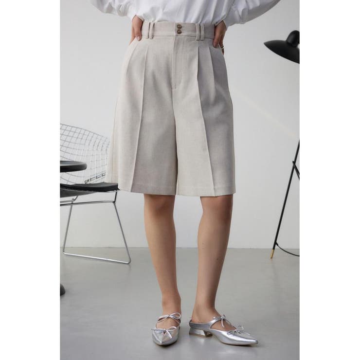 L/BEG1 | ポリエステルリネンミックスハーフパンツ | AZUL BY MOUSSY