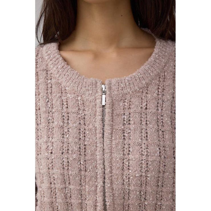 Wジップ5分袖ツイードニット | AZUL BY MOUSSY | 詳細画像18 