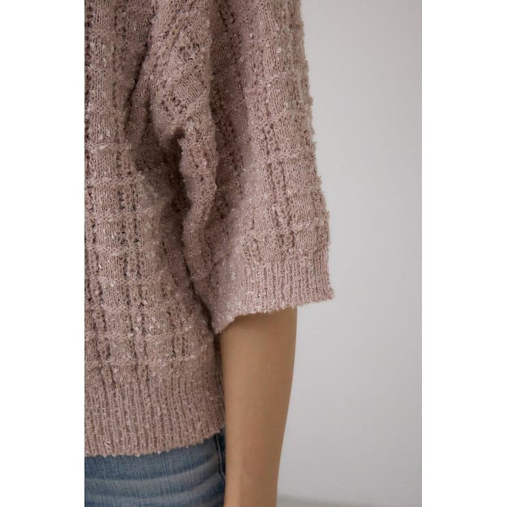 Wジップ5分袖ツイードニット | AZUL BY MOUSSY | 詳細画像19 