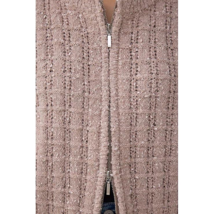 Wジップ5分袖ツイードニット | AZUL BY MOUSSY | 詳細画像21 