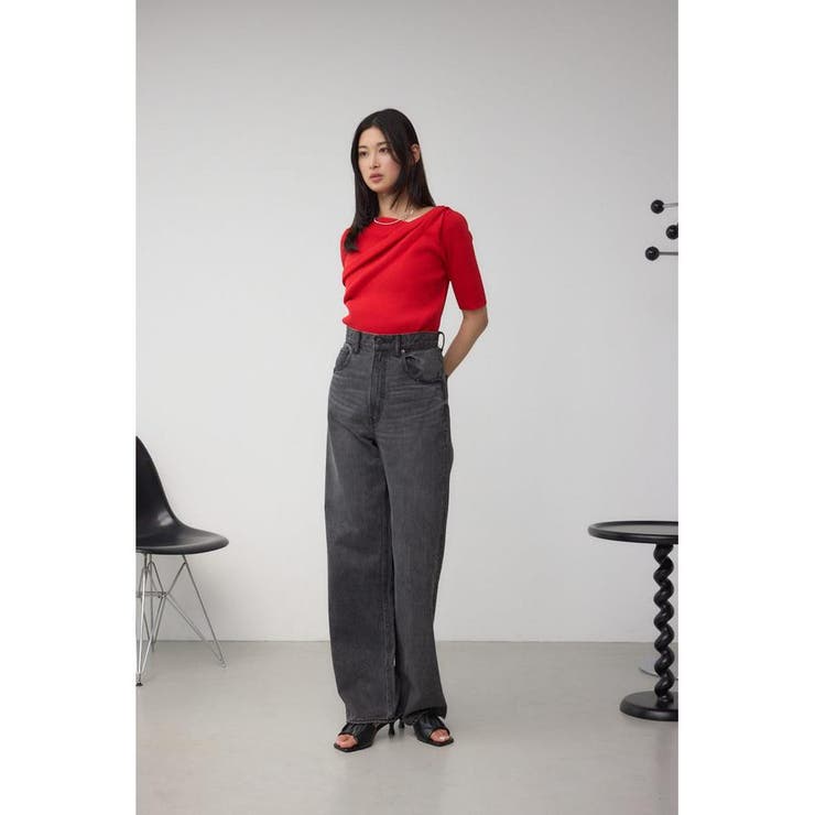 ドレープデザイン5分袖リブニット | AZUL BY MOUSSY | 詳細画像33 