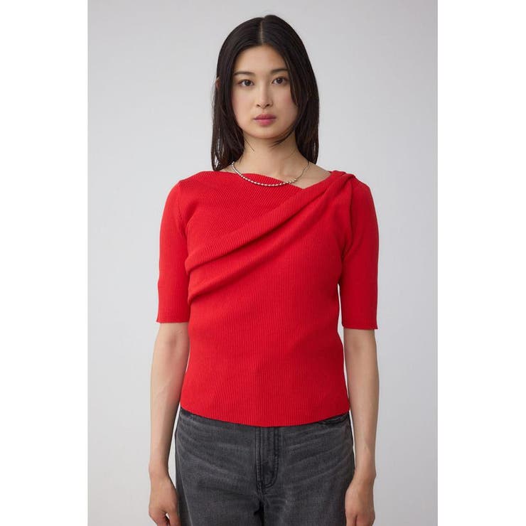 ドレープデザイン5分袖リブニット | AZUL BY MOUSSY | 詳細画像34 