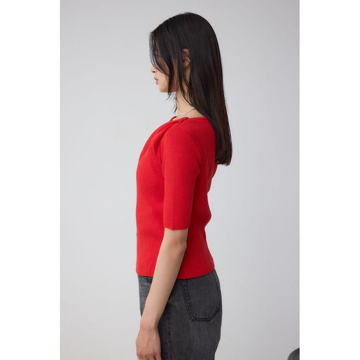 ドレープデザイン5分袖リブニット | AZUL BY MOUSSY | 詳細画像35 