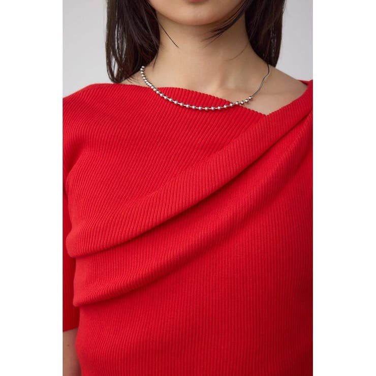 ドレープデザイン5分袖リブニット | AZUL BY MOUSSY | 詳細画像37 