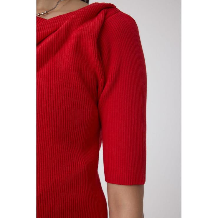 ドレープデザイン5分袖リブニット | AZUL BY MOUSSY | 詳細画像38 