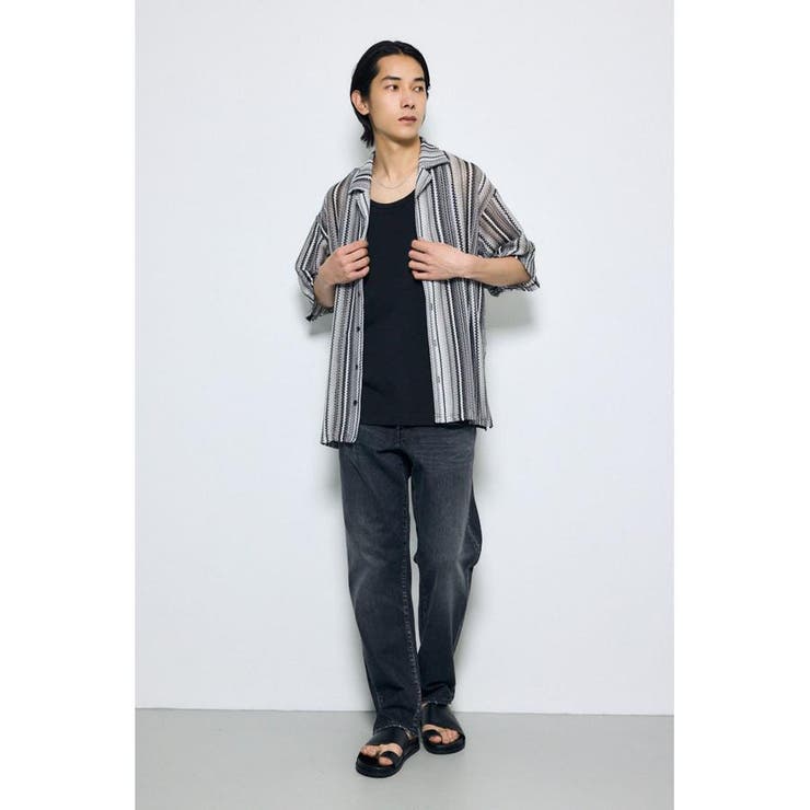 デザインメッシュシャツ | AZUL BY MOUSSY | 詳細画像26 