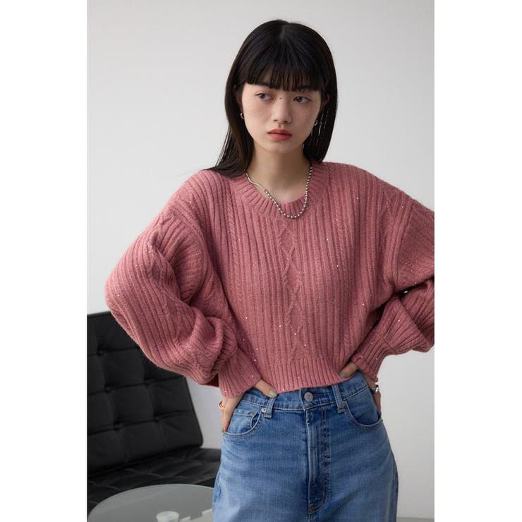 スパンコールニットトップス | AZUL BY MOUSSY | 詳細画像14 