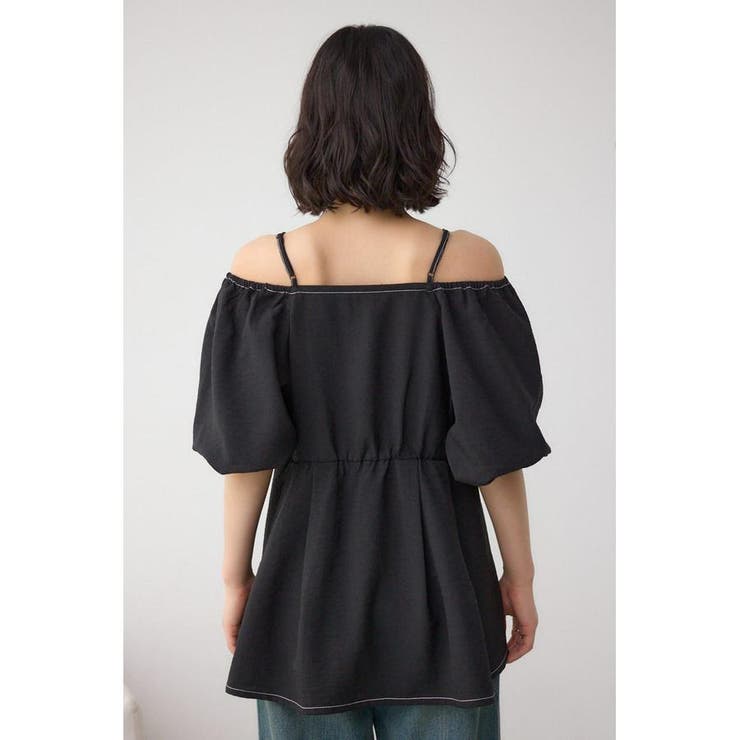 2WAYパフスリーブ配色ペプラムブラウス | AZUL BY MOUSSY | 詳細画像26 