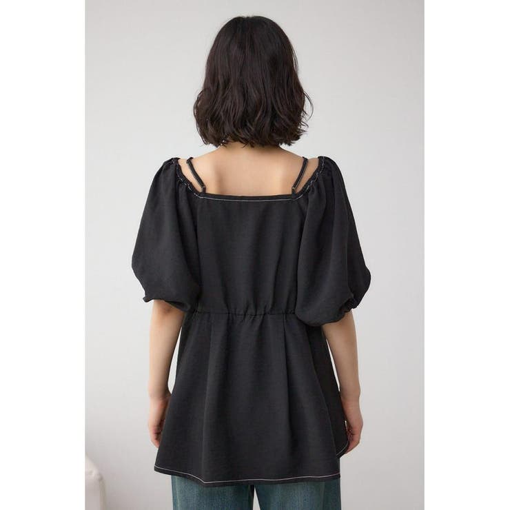 2WAYパフスリーブ配色ペプラムブラウス | AZUL BY MOUSSY | 詳細画像20 