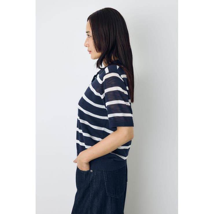 シアーポロニットトップス | AZUL BY MOUSSY | 詳細画像21 