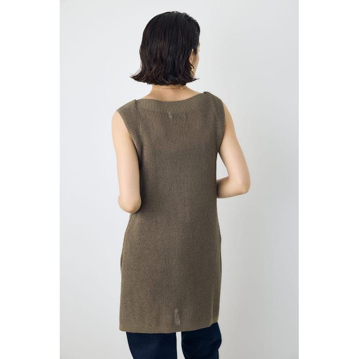 リネンライク畔編みノースリーブニットトップス | AZUL BY MOUSSY | 詳細画像35 