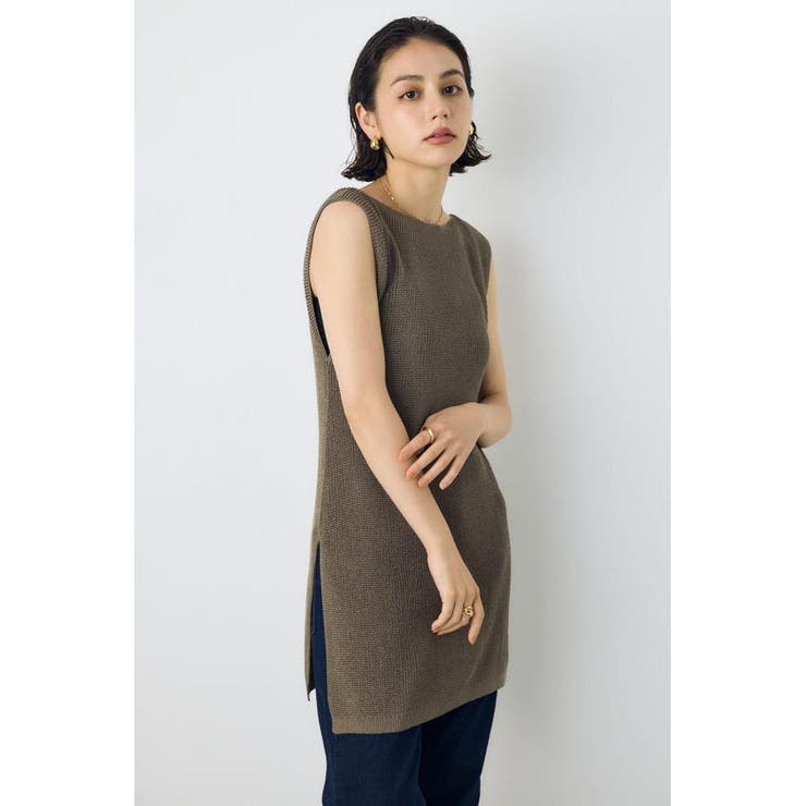 リネンライク畔編みノースリーブニットトップス | AZUL BY MOUSSY | 詳細画像24 