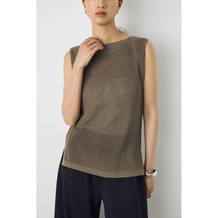 リネンライク畔編みノースリーブニットトップス | AZUL BY MOUSSY | 詳細画像26 