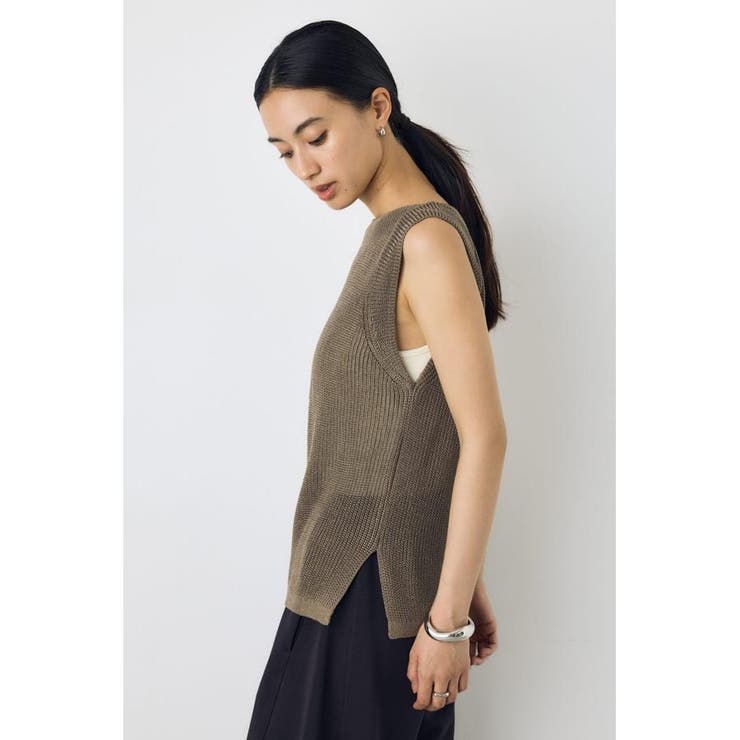 リネンライク畔編みノースリーブニットトップス | AZUL BY MOUSSY | 詳細画像27 
